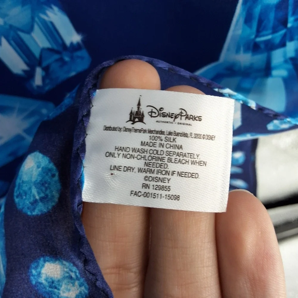 Disney Parks 60th Anniversary Diamond Celebration Silk Scarf Navy Blue